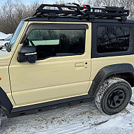 Силовые пороги (Рокслайдеры) и буксировочные проушины для Suzuki Jimny (2018+)
