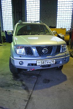 Nissan Navara силовой обвес (передний силовой бампер, задний силовой бампер, защита  днища, боди лифт кузова)Передний силовой бампер Nissan Navara, производства компании "Тамерлан"