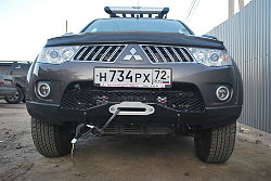 лебедка в штатный бампер pajero