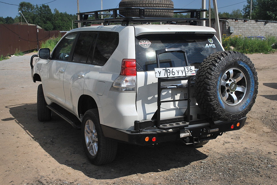 Силовой обвес Toyota Land Cruiser Prado 150 задний бампер, калитка