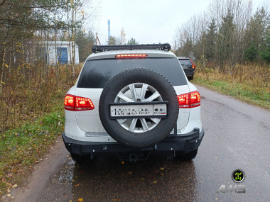 Силовой бампер задний для Volkswagen Touareg 2 (2010-2014)